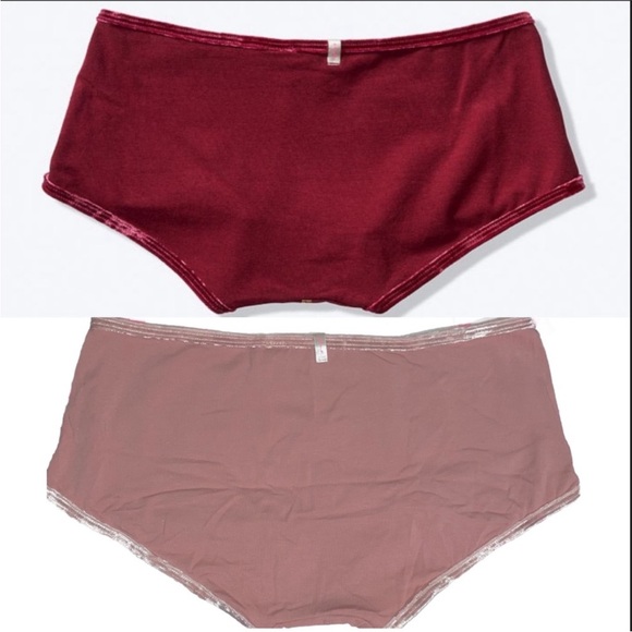 2 VS PINK velvet Shortie panty bundle Victoria’s Secret Pink panties boyshorts - Picture 3 of 5